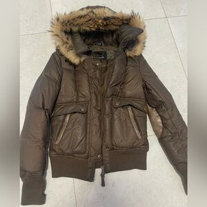 Mackage Brown Faux Fur Trimmed Winter Jacket